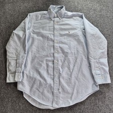 Ralph Lauren Shirt Mens Size 16/34 Blue Oxford Button Down Long Sleeve READ
