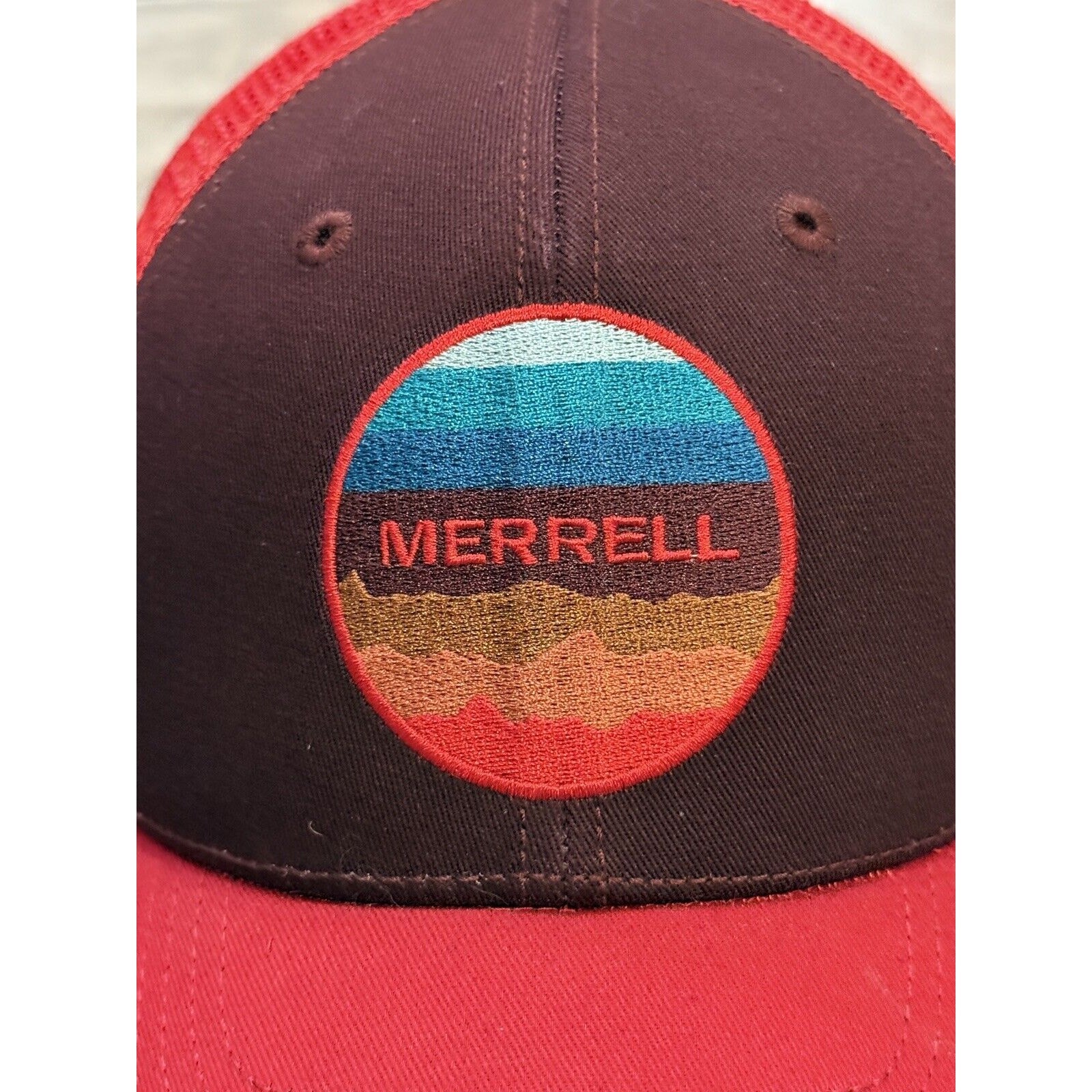 Merrell Mens Red Patch Adjustable SnapBack Trucke… - image 3