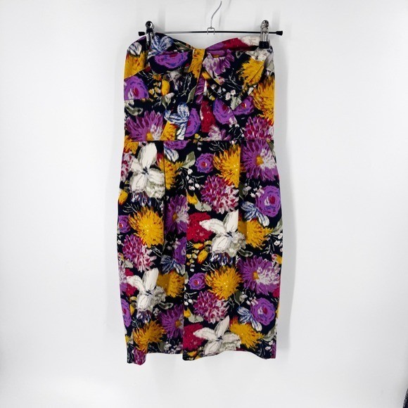 Moulinette Soeurs Floral Bow Strapless Sheath Dress Size 4 Anthropologie