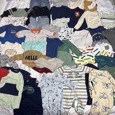 Newborn 0 - 3 Month Baby Boys Clothes Huge Lot 50 Pieces Total Lightly Used