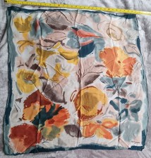 ?Guy Laroche Paris Vintage SilkScarf Large 31" Square Abstract Floral Watercolor