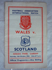 FOOTBALL PROGRAMME WALES V SCOTLAND 1954