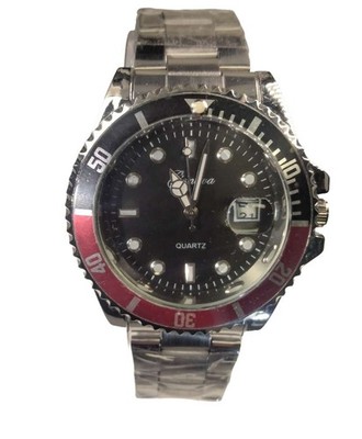 Gonewa Men's 42mm Diver Style Quartz Watch Cola Bezel Stainless Steel Date