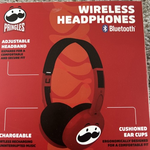 Pringles Wireless Bluetooth Headphones in Red - Picture 2 of 2
