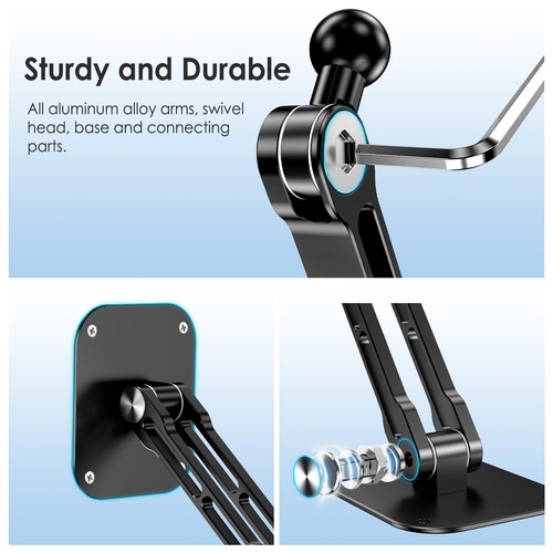 Lucrave Supporto da parete per tablet in alluminio allungabile con base girevole - Zdjęcie 9 z 24
