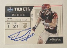 2013 Panini Prestige NFL Ticket Rookie Autograph #5 Tyler Eifert Rc On Card Auto. rookie card picture