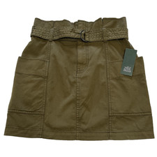 Wild Fable Women's Olive Green Belted Mini Skirt Deep Pockets Size Small NWT