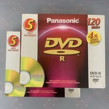 Lot Of 2 Panasonic DVD-R 120 Minutes 4.7GB 4X Speed 5 Pack LM-RF120LU New Sealed
