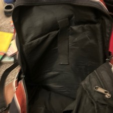 Striped Backpack Zip & Buckle Closure, Adjust...
