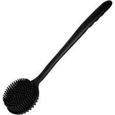 Long Handle Double Sided Silicone Back Scrubber Exfoliating Body Brush for
