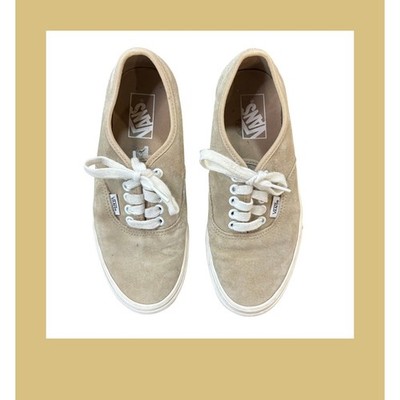 Vans Authentic Suede Tan Beige Low Top Skate Shoes Mens 6.5 Womens 10