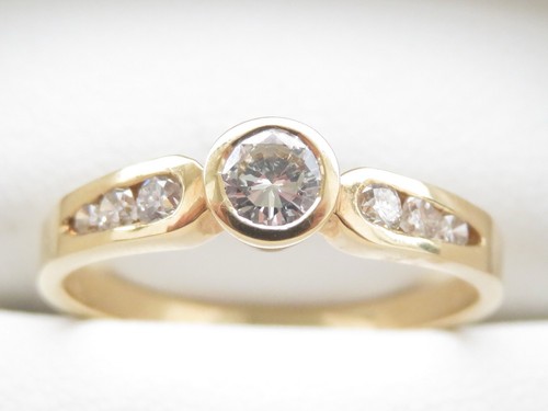 Genuine 0.40ct Diamond Ring 18K Yellow Gold - Picture 10 of 11