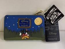 New! Loungefly Disney Mickey & Minnie Camping Scene Flap Wallet Glow In The Dark