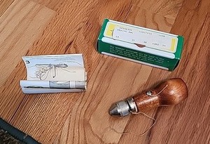 The Speedy Stitcher Sewing Awl Wooden Handle Stewart MFG Co Vintage