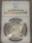 1880-S Morgan Silver Dollar $1 - NGC MS63 - San Francisco