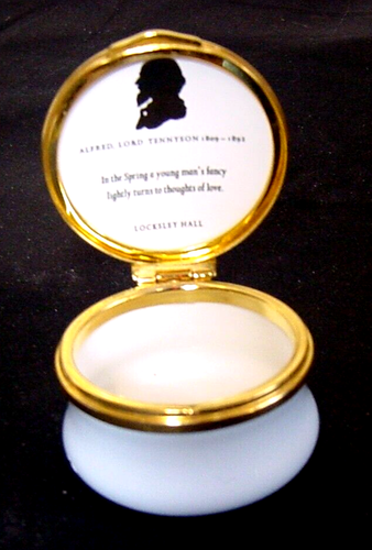 Franklin neuwertig englische Emaille Schmuck Box-Poesie der Liebe - hat kleinen Basis Chip - Bild 2 von 4