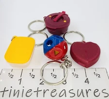 Tupperware Keychain Set Of 4 New Fun Rare Shape Heart Cooker tinietreasures