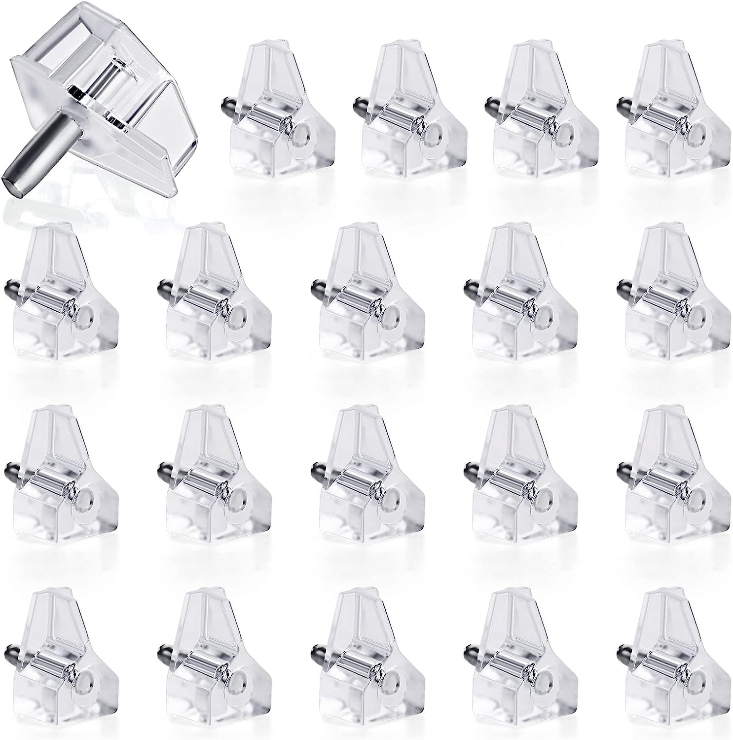 20PCS Shelf Support Pegs, Clear Plastic Shelf Clips Kitchen Clear Shelf