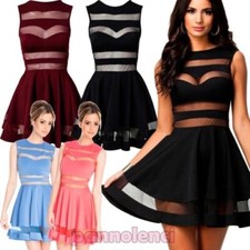 Woman Dress Mini Dress Veiled Inserts Flared Ceremony Party Elegant DL-1029