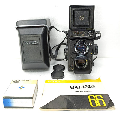 Yashica Mat-124 G Kamera mit Handcase und Gegenlichtblende work funz