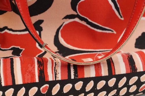 Coach Red Poppy Floral Tote Shoulder Bag with Wallet and Bag Protector - Picture 5 of 10