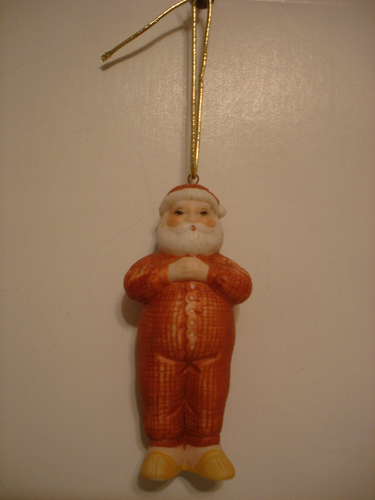 Vintage Jolly Ol' Santa by Schmid 1985 B. Shackman Ceramic Ornament - Bild 1 von 20