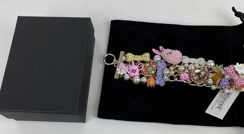 Betsey Johnson SomeBunnys Pearl & Rhinestone Baby Cluster Statement Bracelet - Picture 4 of 14