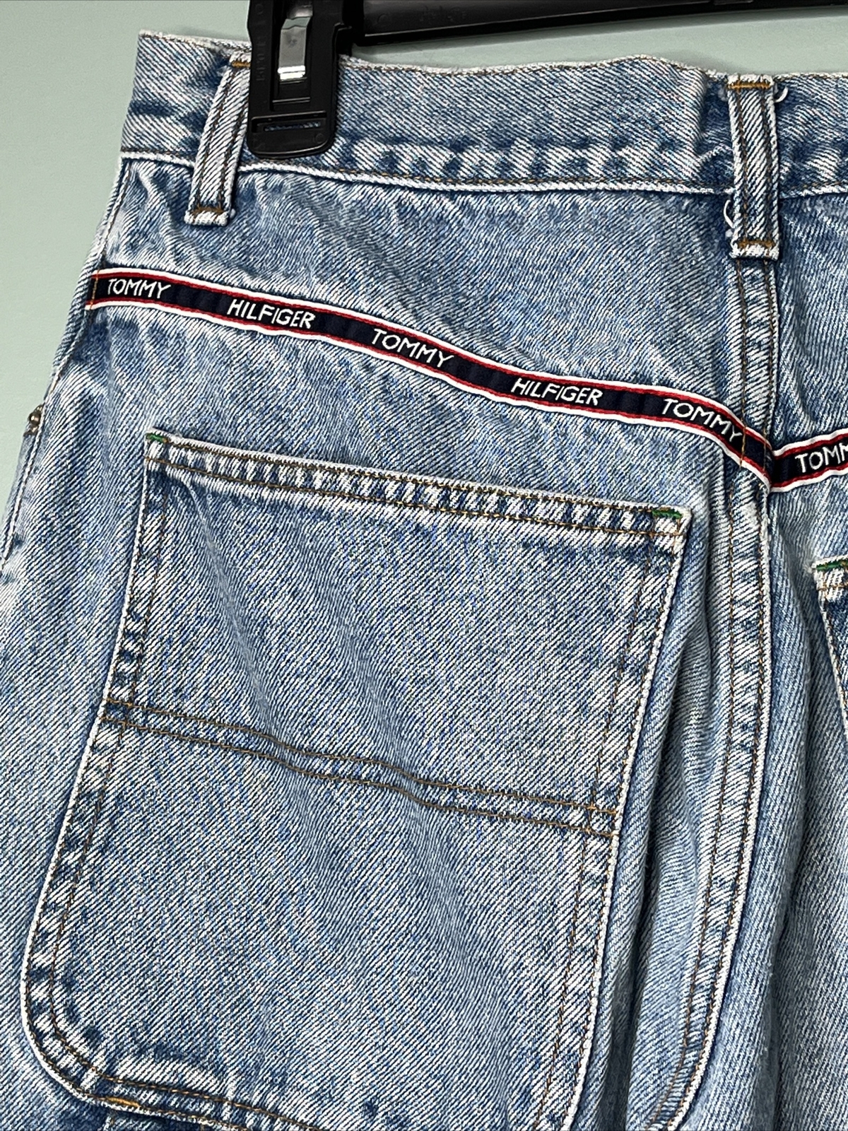 TOMMY HILFIGER Vintage Y2K Baggy Wide Leg Carpenter Jeans - Size 30x30 Stains