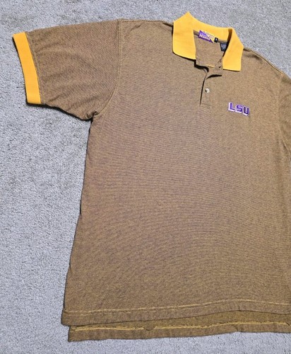 Rare Vintage LSU Tigers Striped Polo 1990s Mens XL - Picture 6 of 13