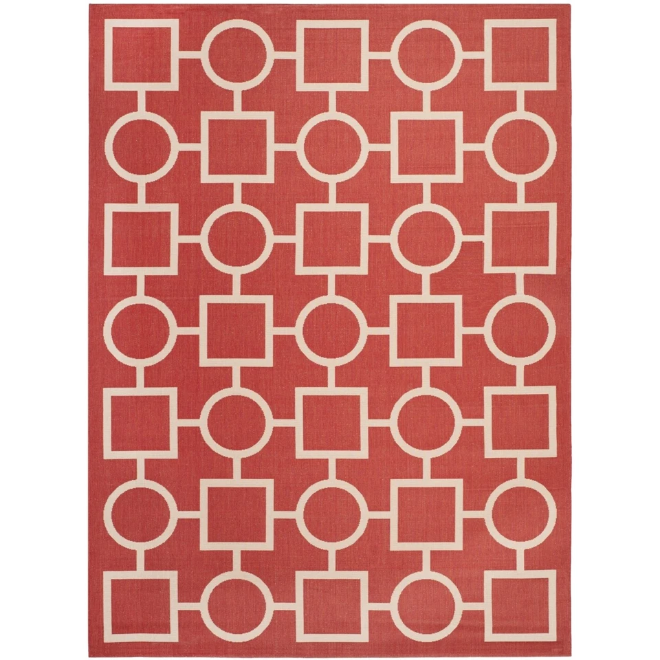 SAFAVIEH Outdoor CY6925-248 Courtyard Collection Red / Bone Rug - Image 3 of 4