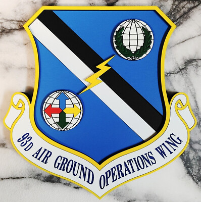 8'' USAF 93D Air Ground Operations Wing Plaque 93d AGOW Moody AFB