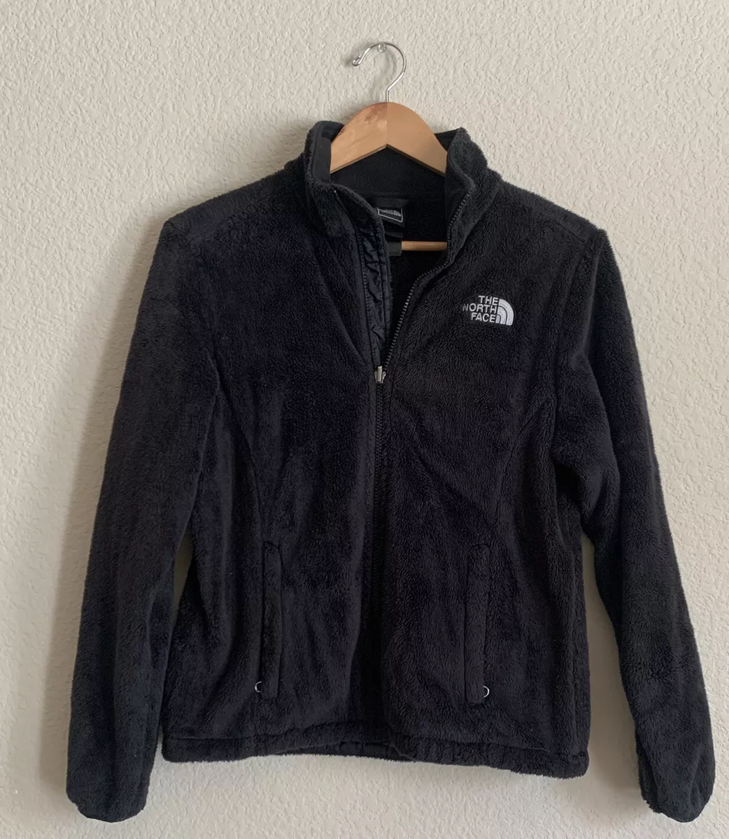The North Face Osito Sweater Womens Small Black Fuzzy Full Zip Pockets