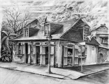 New Orleans Historic Lafitte's Blacksmith Shop and Bar - Z Scale 1:220  3D Resin