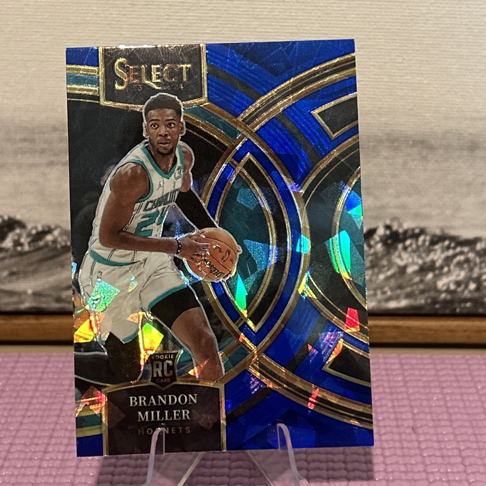 2023-24 Panini Select - Premier Level Blue Cracked Ice Prizm #130 Brandon Miller