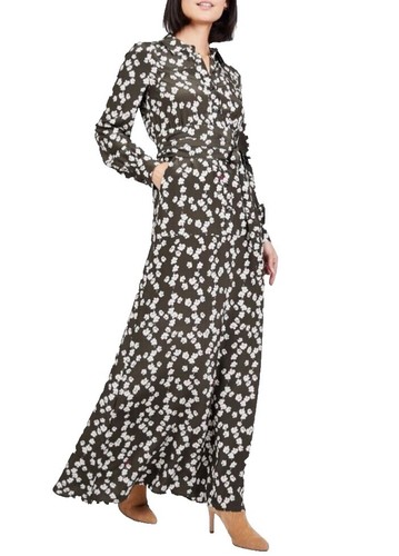 go couture long sleeve maxi dress GO COUTURE Women's Long Sleeve Tie Waist Maxi Dress - Pink