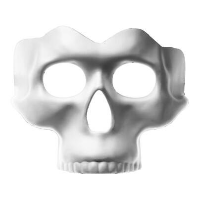White Half Skull Face Mask for Day of the Dead Halloween Masquerade