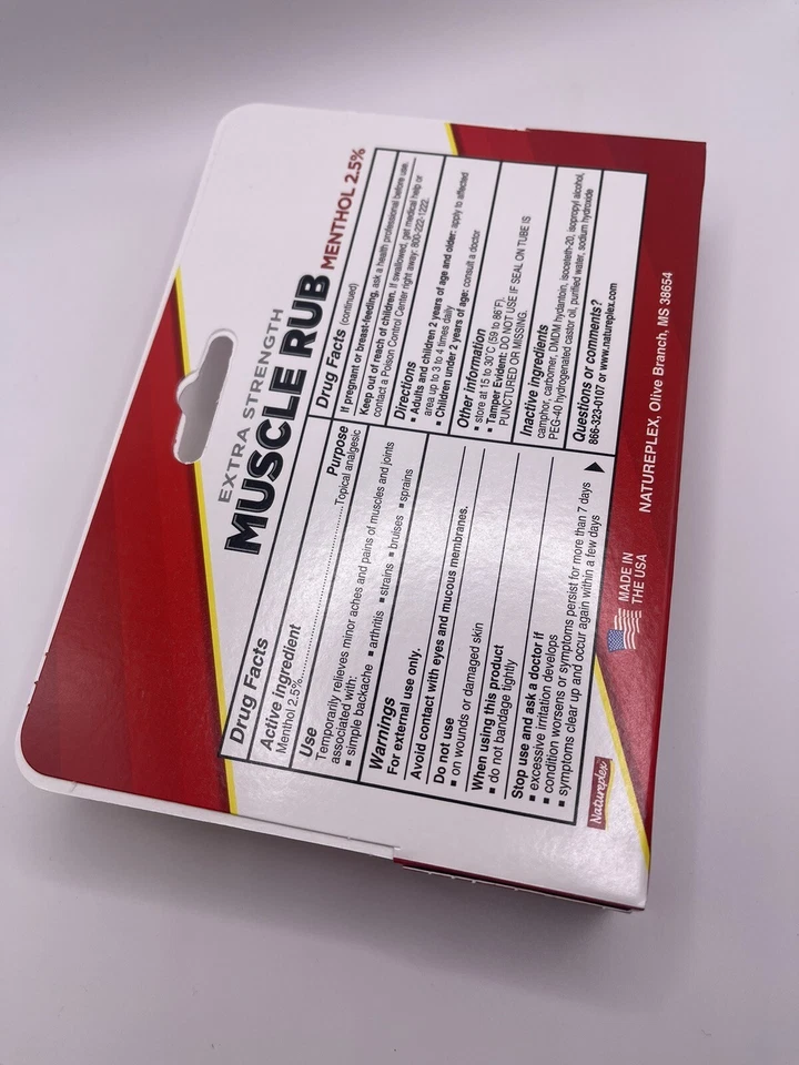 Muscle Rub Extra Strength Pain Relieving Gel Menthol 2.5% 1.5 oz Tube - Image 3 of 4