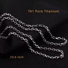 Pure Titanium Angle Chain Necklace Anti-Allergic 23.6inch Trendy Hip-hop Men's