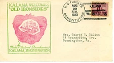 Naval Cover US Frigate Constitution Kalama Washington August 22, 1933