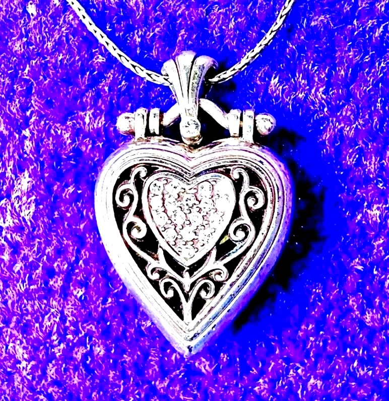 BRIGHTON CORAZÓN DORADO SWAROVSKI CRYS MUSICAL ORO HRT MENSAJE SLV NCKLC NUEVO CON ETIQUETAS + ESTAÑO✨VTG Foto 3 de 4