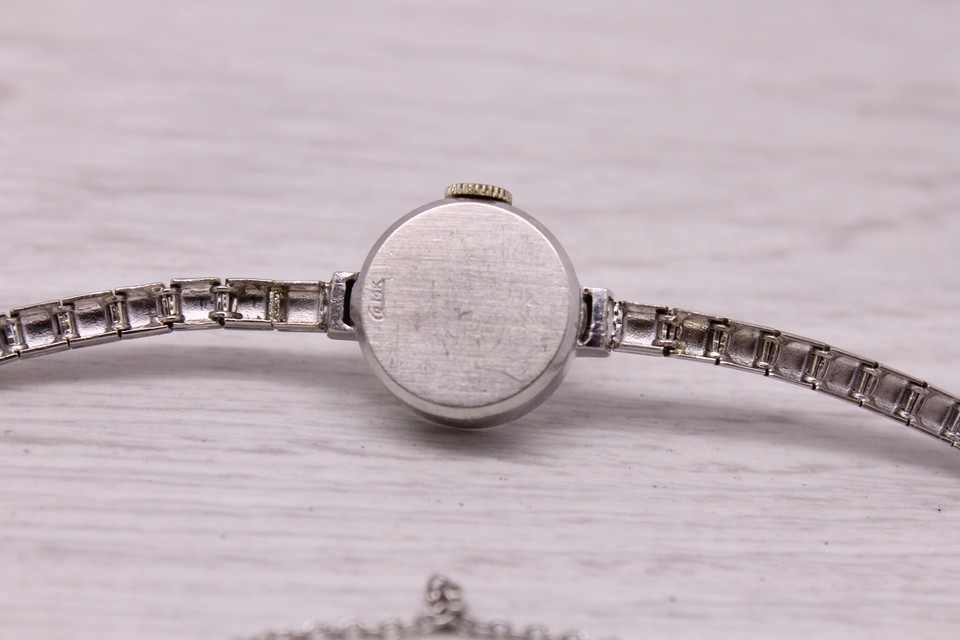 Vintage 1950's Rolex 14k White Gold Ladies Dress Bracelet Watch c.1401