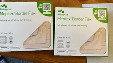 2-Molnlycke 595200 Mepilex 3" x 3" Self-Adherent Soft Silicone Foam Dressing 5pk