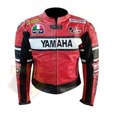 Yamaha Motorbike/Motorcycle Leather Biker Jacket Pure Cowhide Leather Coat Armor