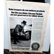 1970 BF Goodrich Tires Police Trooper Vintage Print Ad
