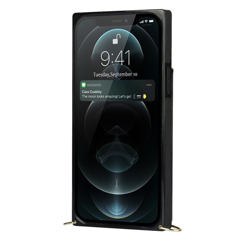 For iPhone 16e/15/14/13/12/11 XR SE Crossbody Leather Case Flip Card Back Cover - Picture 14 of 42