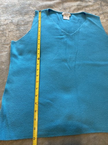 Vintage 90’s Pierre Cardin Sweater Vest Pull On Women’s Sz XL Blue - Picture 8 of 8