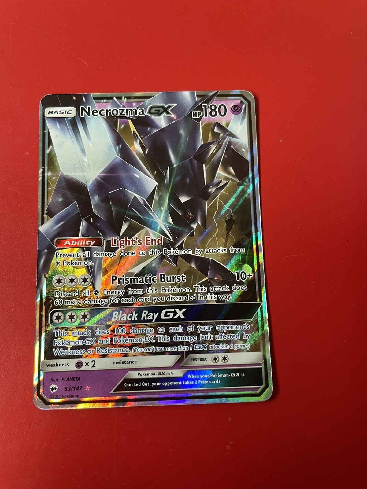 Necrozma GX - 63/147 - Pokemon Burning Shadows Sun & Moon Ultra Rare Card NM