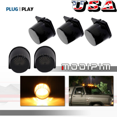 5X LED Smoked Roof Cab Clearance Running Lamps For 84-93 Dodge D/W Series Pickup
