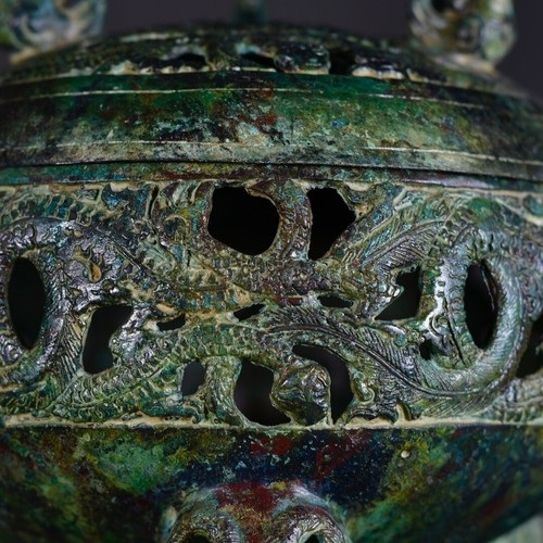 China Western Zhou Bronze bottle pot incense burner Weathered nature sculpture - Picture 2 of 9