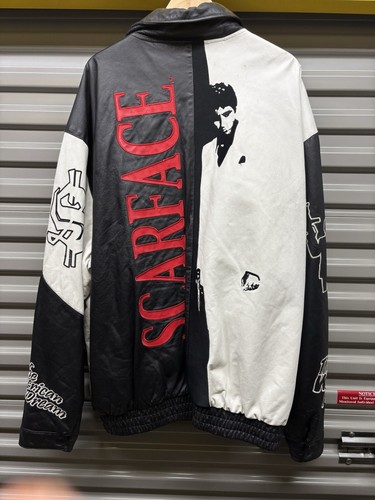 Giacca Uomo Scarface Tony Montana Al Pacino PELLE Taglia 4Xl Jeff Hamilton - Foto 2 di 8